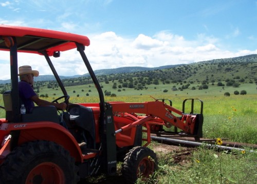 Working Ranch Guest Forrest and Tractor