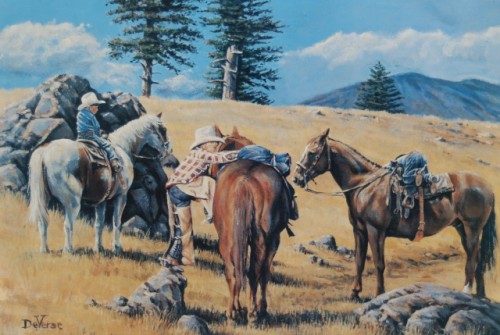 Where There's A Will There's A Way - Cowboy Art by Jerry Deverse