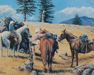 Where There's A Will There's A Way - Cowboy Art by Jerry Deverse