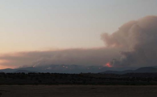 Wallow Fire Burning in Mountains 6-5-2011