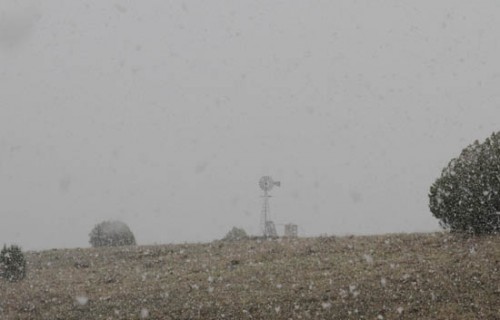 Windmill in Snowstorm