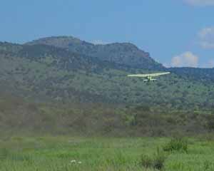 Plane Taking off From the Double Circle Airstrip