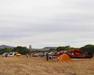 Planes Parked at the Double Circle Airstrip for the Fly-In